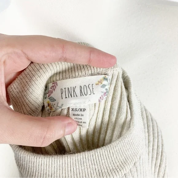 🍂 Pink Rose Multicolor Ribbed Colorblock Sweater (XS) – Fall Knit Top 🍂 - Picture 2 of 9